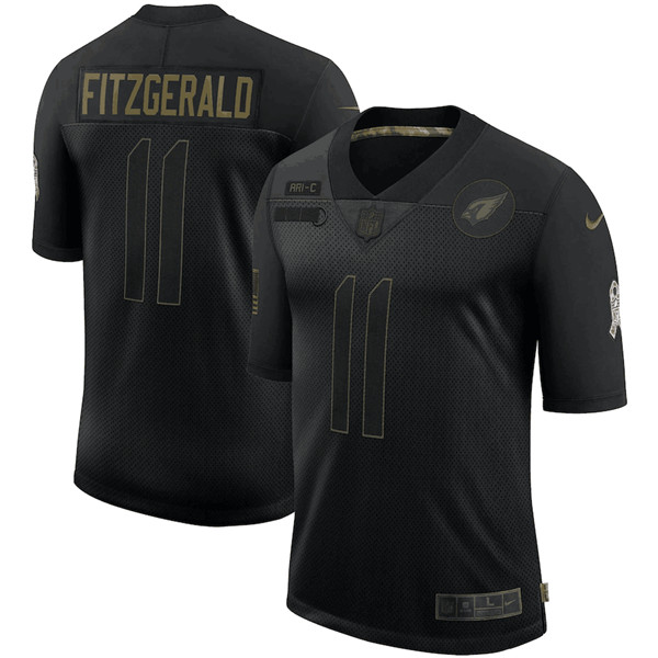 Men's Arizona Cardinals #11 Larry Fitzgerald 2020 Black Salute To Service Limited Stitched NFL Jersey - Click Image to Close